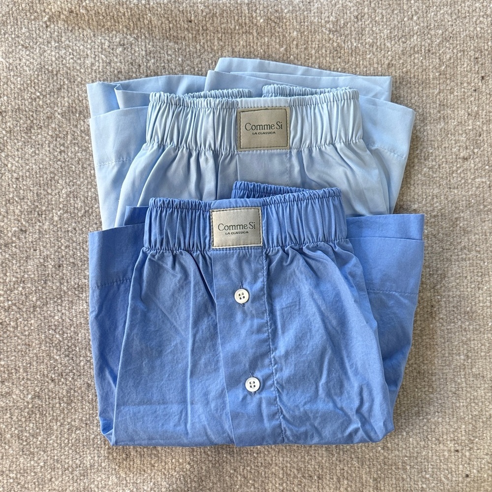 Comme Si Women's Athletic Shorts Set - Light Blue and Blue